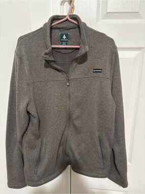 Men's Full-Zip Fleece Jacket in Charcoal Brown